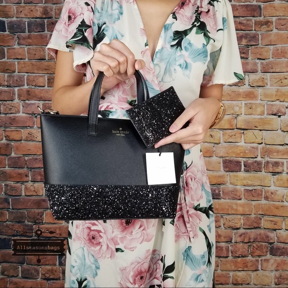 Kate spade Ina Greta black satchel card case SET - Picture 6 of 8